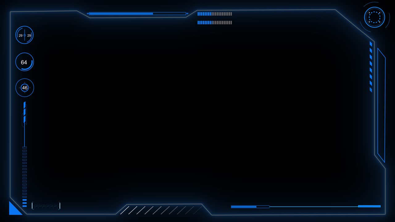 4K 직사각형 HUD 인터페이스, 역동적으로 움직이는 도형, 스트리밍 시작 배경, 기술 HUD 뷰파인더 모션