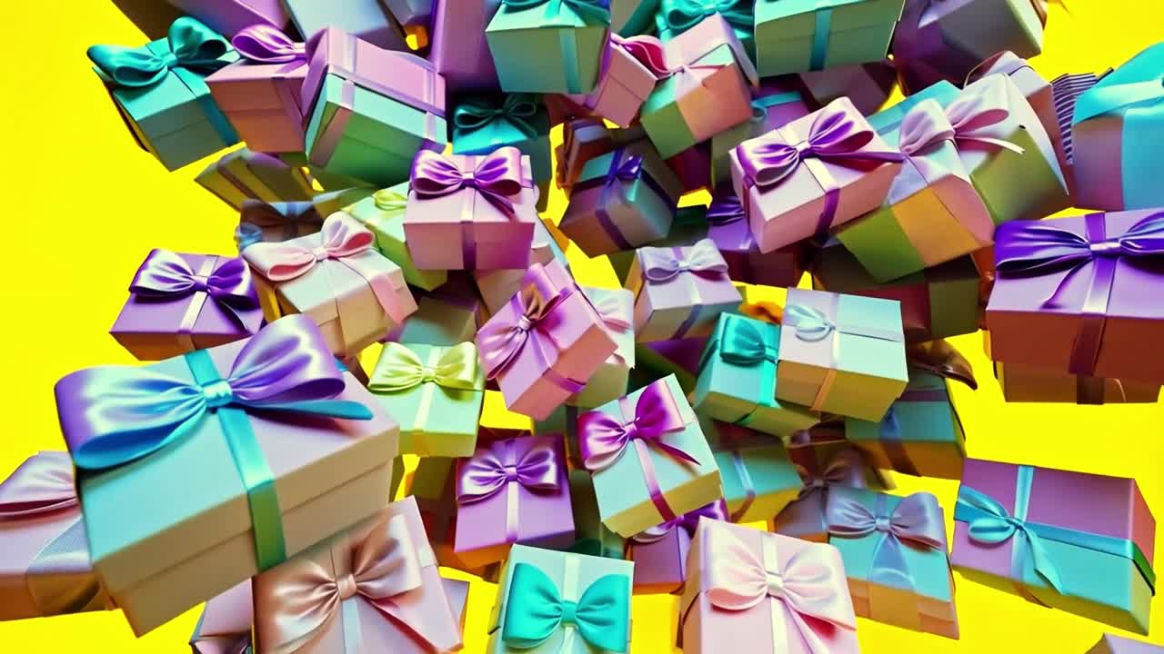 Pile of colorful gift boxes