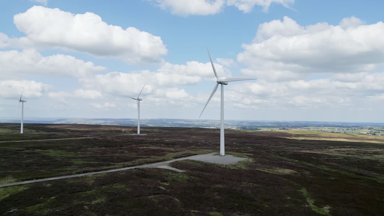 Wind Farm situated on the West Yorkshire Moors taken using a drone-1
