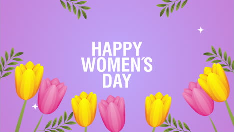 happy womens day card with colors roses flowers