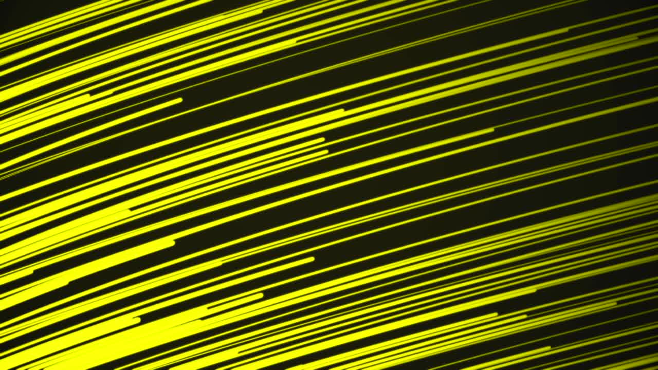 hermosos fotones de luz que corren rápido color amarillo. concepto de diseño digital. animación en bucle de líneas brillantes