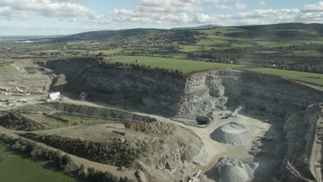 open-pit of a quarry at the windmill hill on a sunny day at rathcoole, ireland