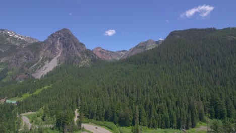 drone video of snoqualmie pass, central washington