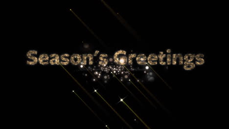 animation of season's greetings text over fireworks on black background