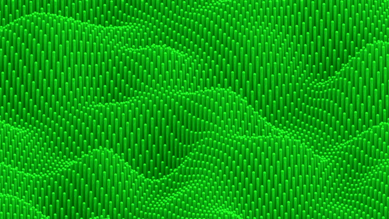 superficie ondulada con cilindros verdes redondeados fondo de animación