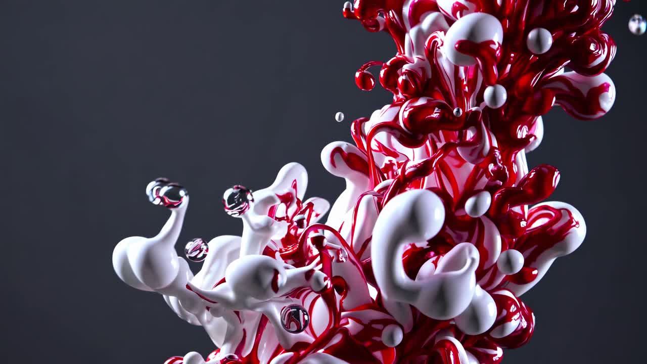 Red and White Ink Splash