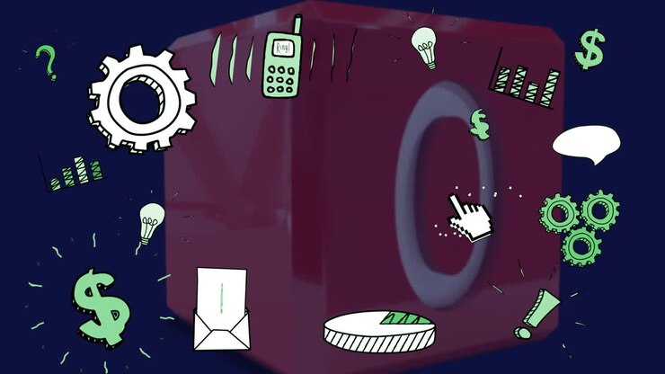 Animation of icons over cube