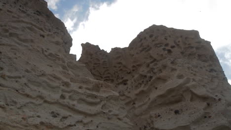 short time lapse of some white volcanic cliff formations