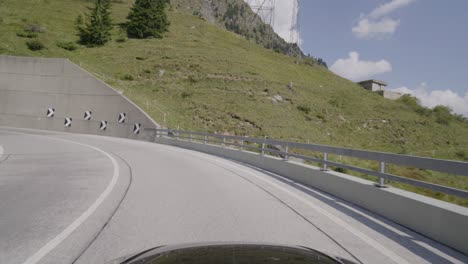 driving a car on the gotthard pass from south to north switzerland