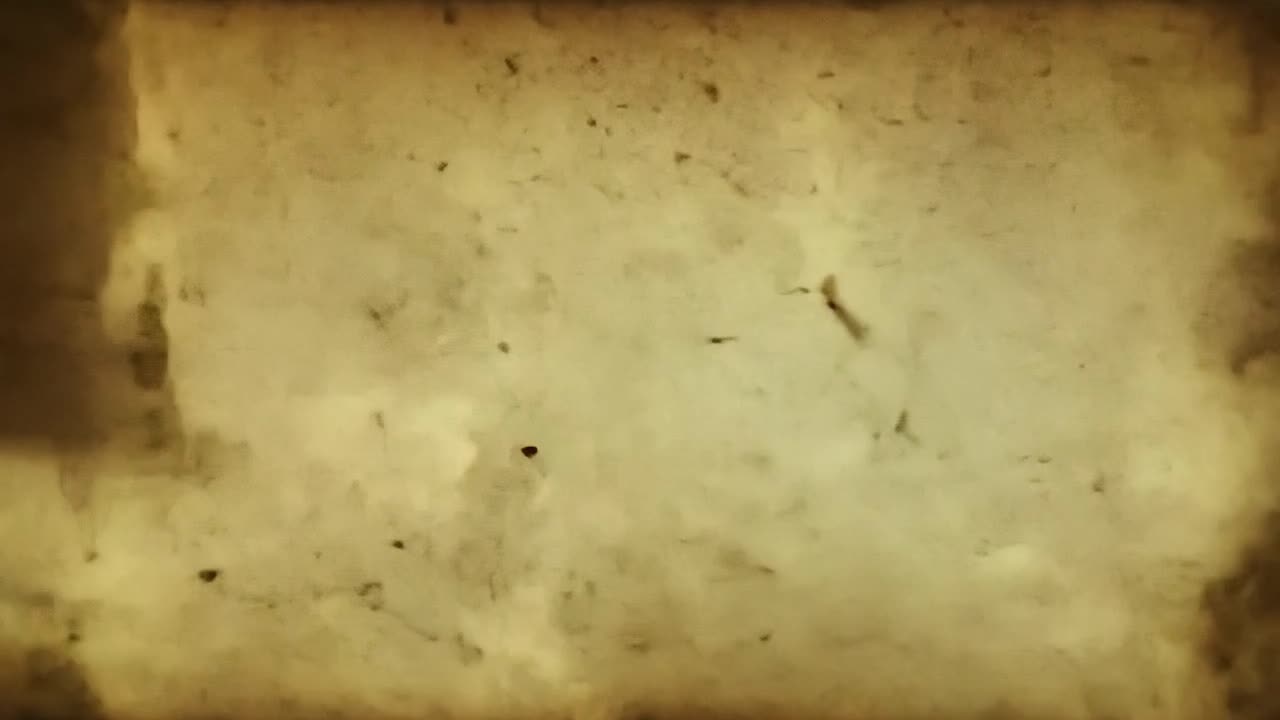 Old paper texture gently moves and flickers against a black background, creating a vintage and distressed appearance