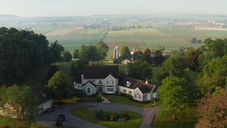 modern mansion, house, home in rural america