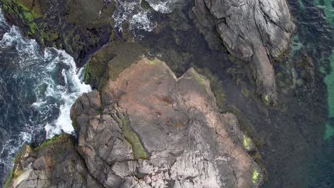top down shot of a rock in the ocean near newport rhode island