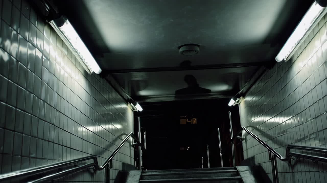 Subway Stairwell at Night