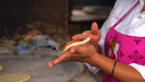 making corn tortillas close up