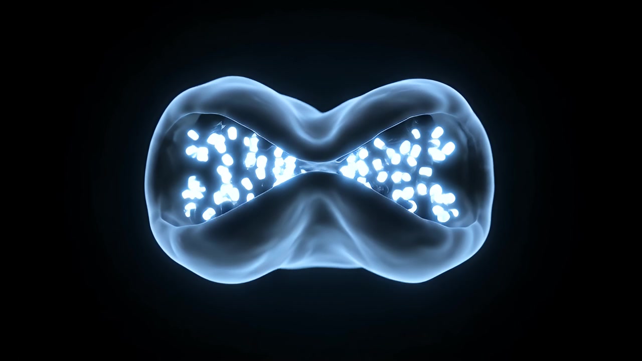 Biological Cell Division Process Under Microscope