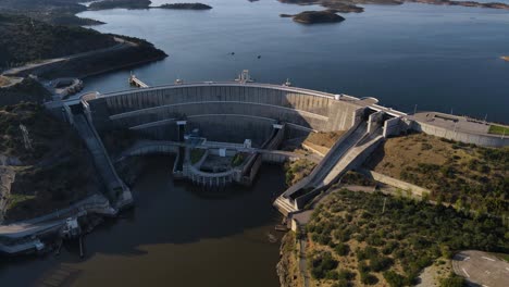 alqueva dam in portugal. aerial panoramic view