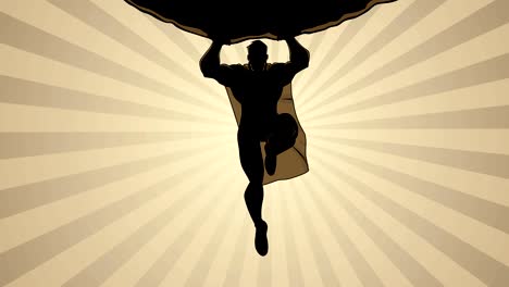 superhero holding boulder silhouette