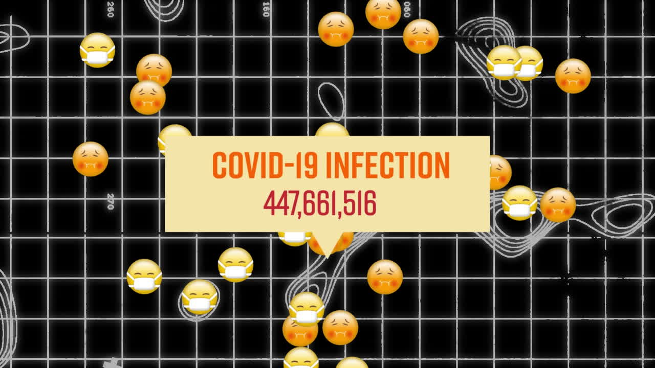 아이콘의 애니메이션이 떨어지고  ⁇  그리드와 모양 위에 점점 더 많은 수를 가진 거품 연설