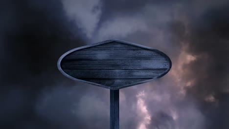 animación de signo con espacio de copia sobre tormenta