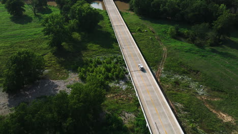 Above-View-Of-A-Concrete-River-Bridge-In-Illinois,-Arkansas,-United-States