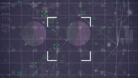 animation of scope scanning, network of connections and data processing