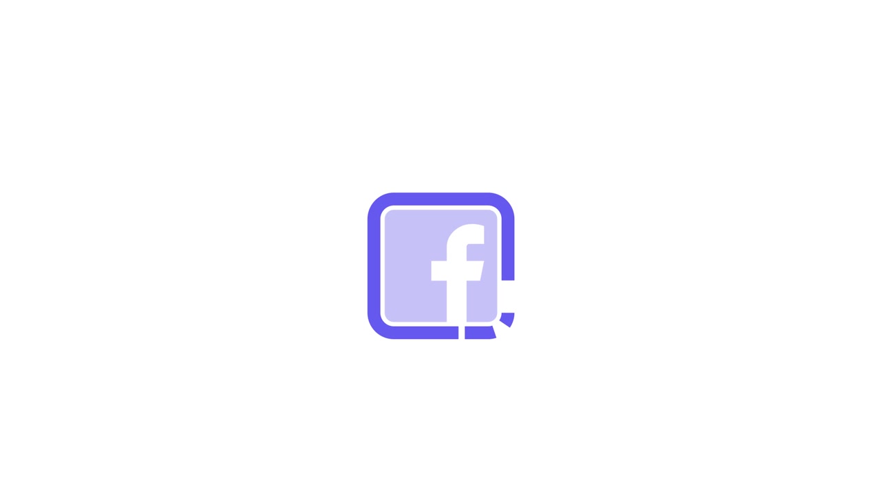 Animation af Facebook sociale medier logo på hvid baggrund