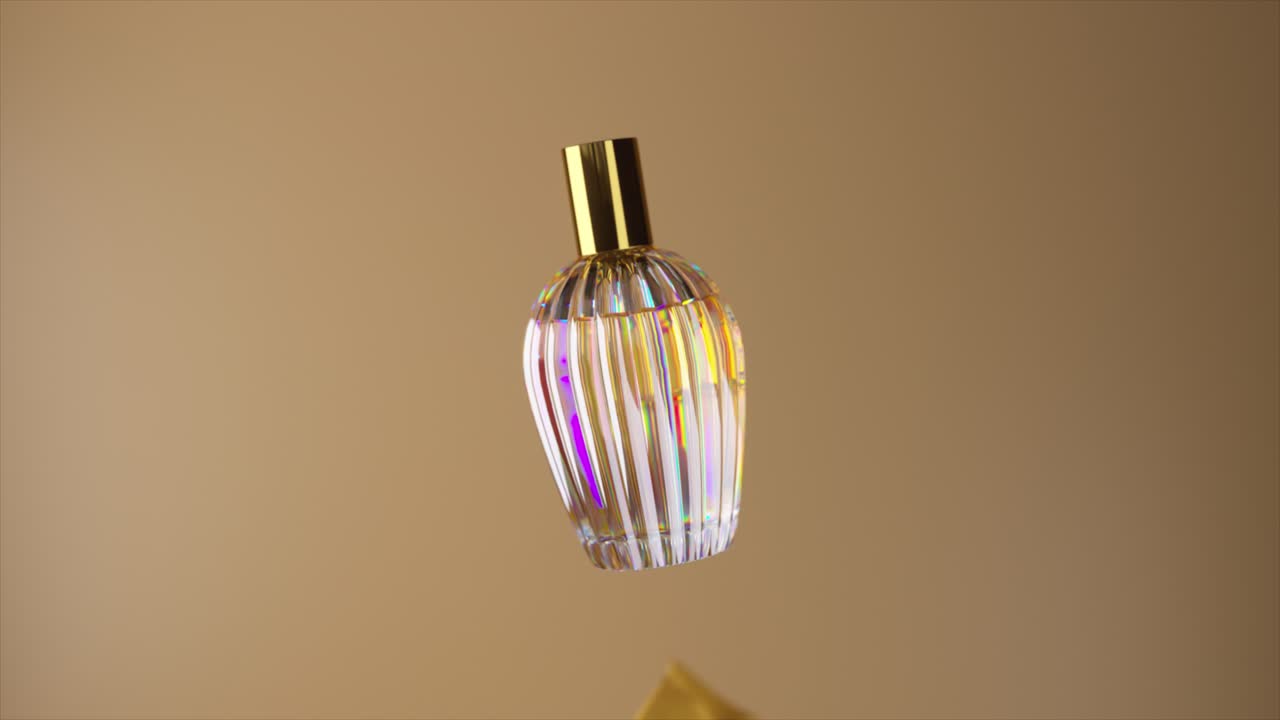 Bottiglia di profumo d'oro di lusso