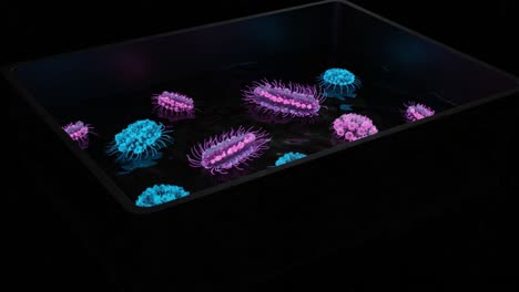 a mesmerizing underwater display of bioluminescent organisms in vibrant colors, highlighting beauty and diversity in aquatic life