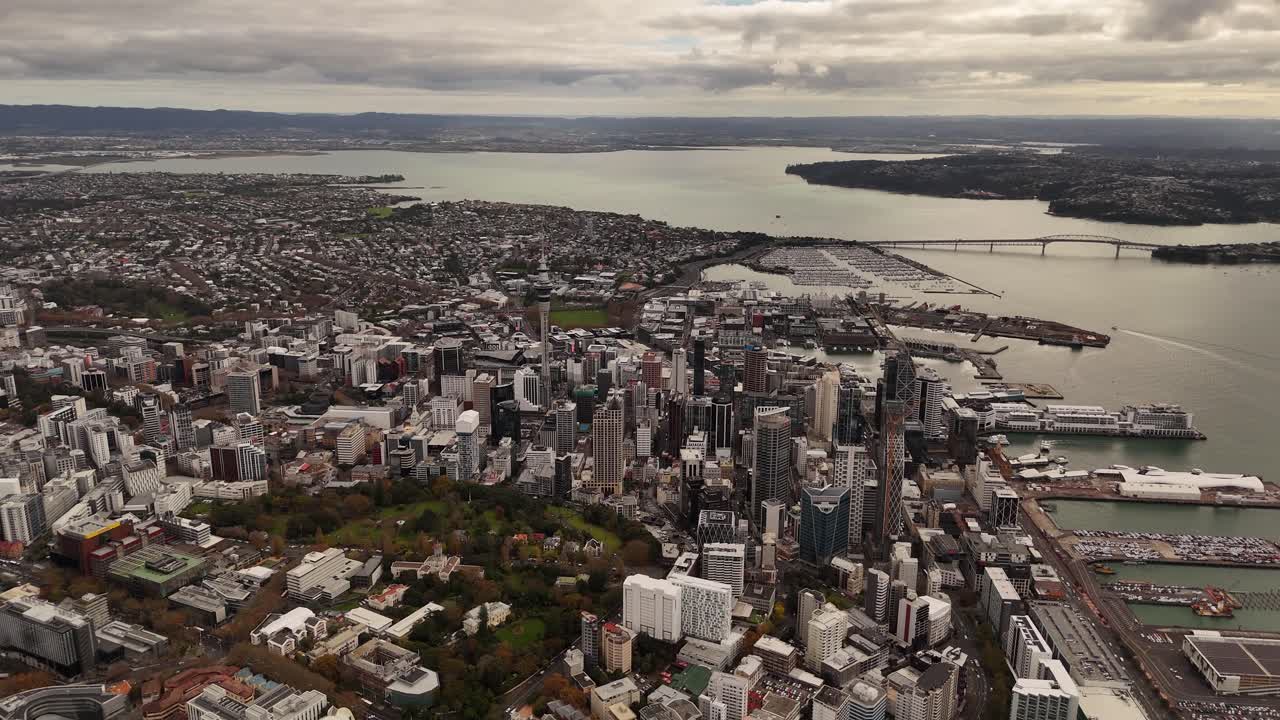 Panoramic View Of Auckland City, High Rise Buildings, New Zealand