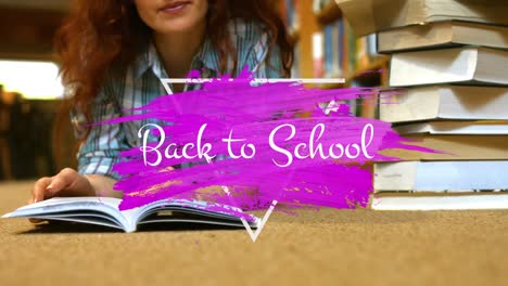 Back-to-school-text-against-girl-reading-book