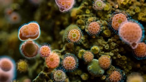 close-up of hydrozoa or similar organisms on a marine structure