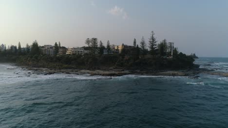 drone shot above the water at the sunshine coast