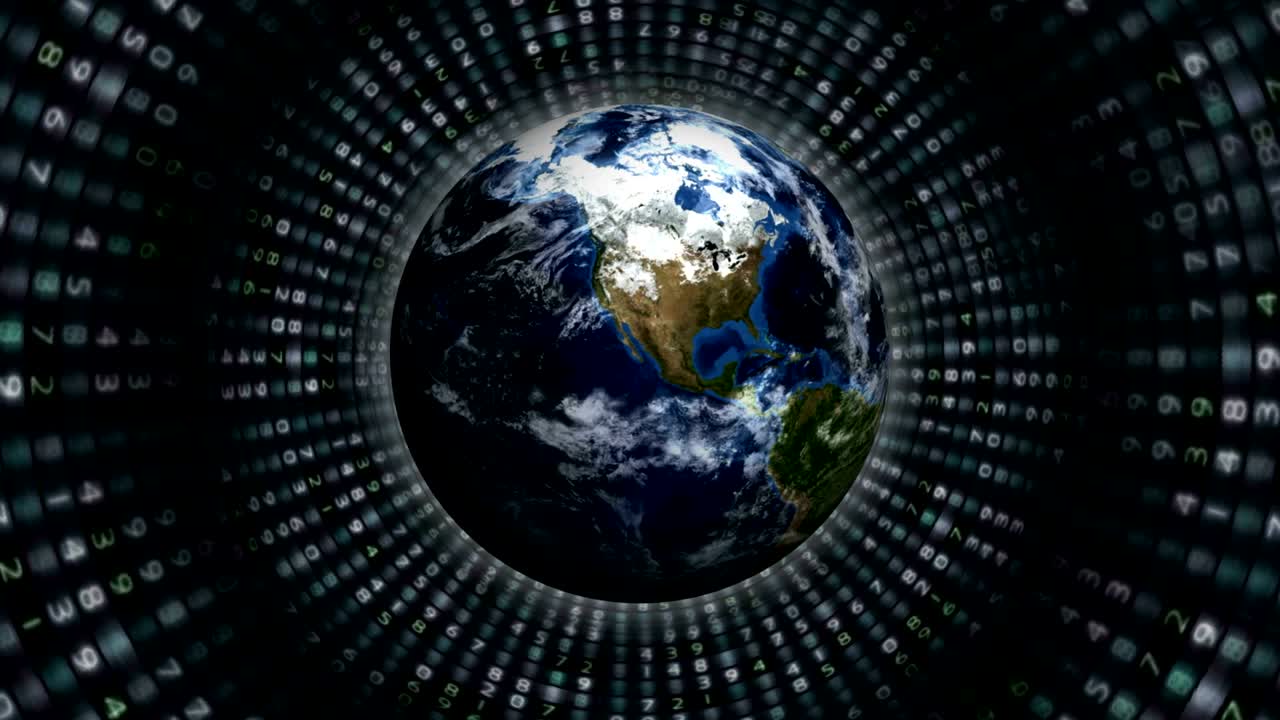 Earth and Numbers Tunnel Background, Animation