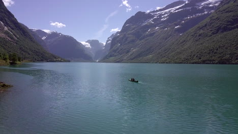 aerial: lovatnet lake in norway