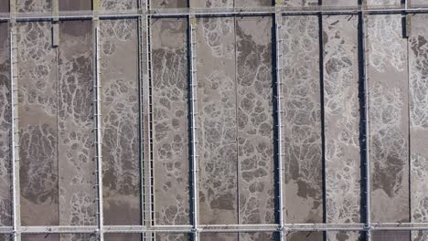 water treatment tank in modern wastewater factory, cleaning and filtration before draining to river