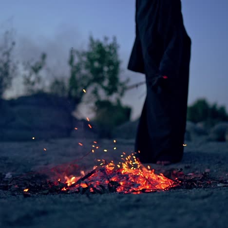 witch conducts rituals at night