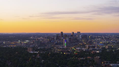 sunrise over downtown denver, colorado