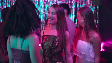 young women partying in a nightclub