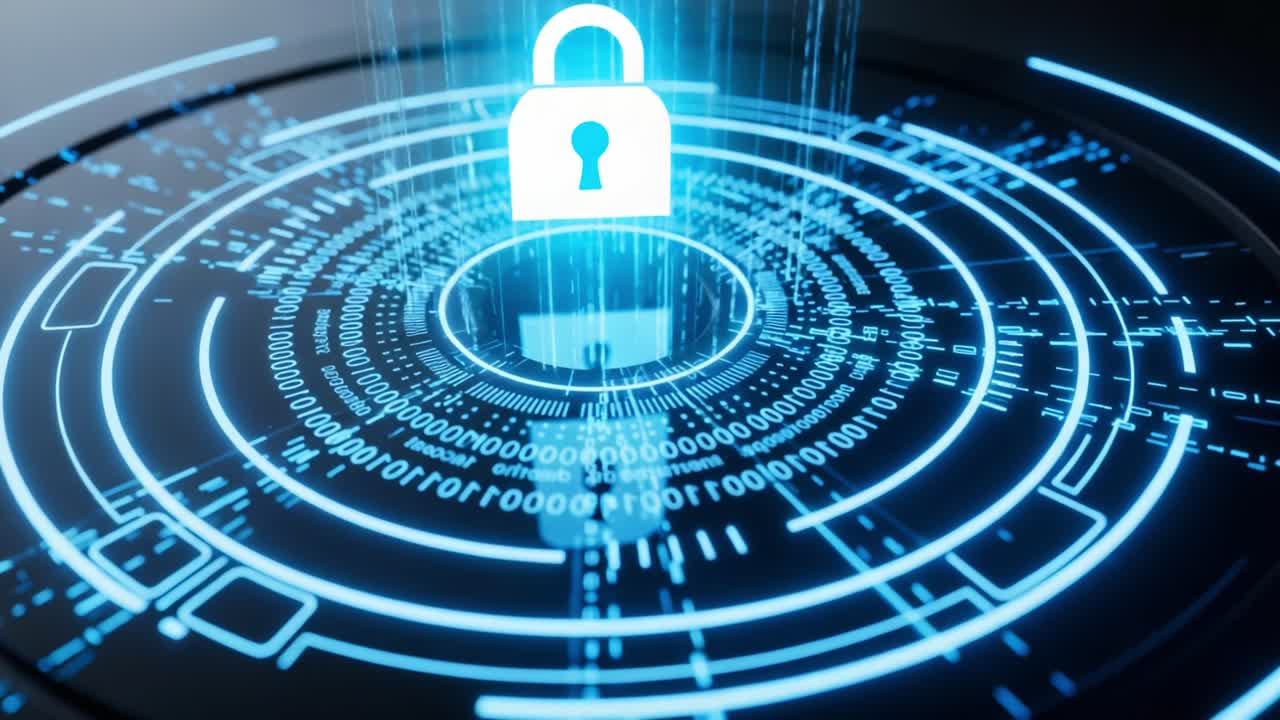 Exploring the Intersection of Security and Technology Through Digital Lock Imagery, Showcasing Powerful Encryption Symbols in a Futuristic Visual Context
