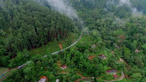 aerial drone view of nine arches bridge in ella, sri lanka