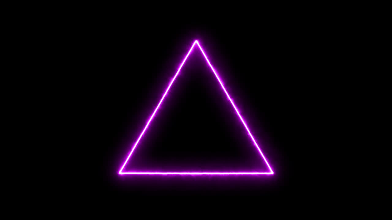 fondo abstracto con luz de neón, triángulo.