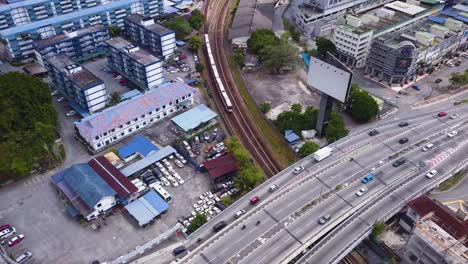 無人機拍攝的kuala lumpur市的交通和街道,馬來西亞,uhd-1