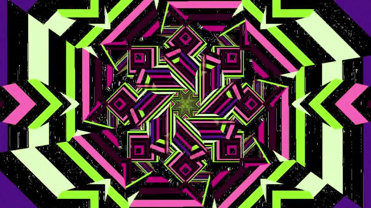 animación de formas hipnóticas de neón