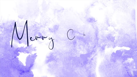 Merry-Christmas-with-purple-watercolor-brush-on-white-background