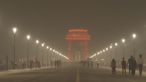 india gate timelapse at night in winters