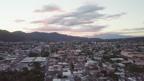 vast city landscape of st. tecla in el salvador - aerial shot