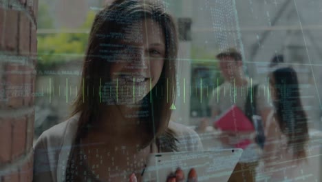 animación de la red de conexiones sobre personas de negocios en la oficina