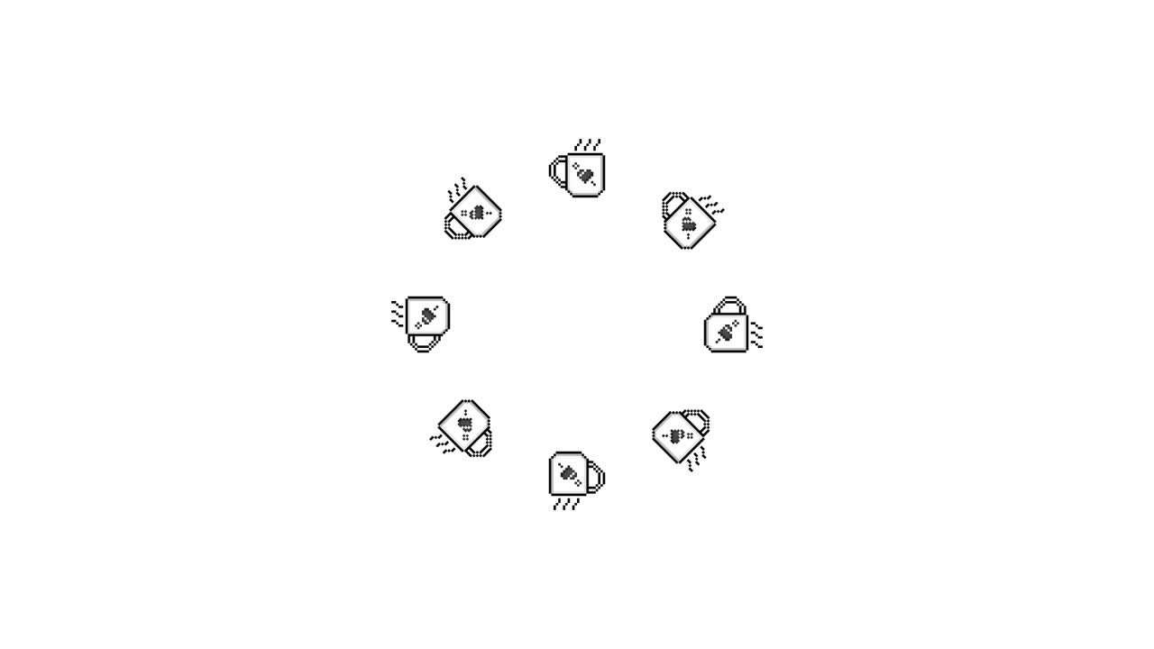 Pixel Art Mug Spinning Circle Animated Overlay Transparent 30fps (6)