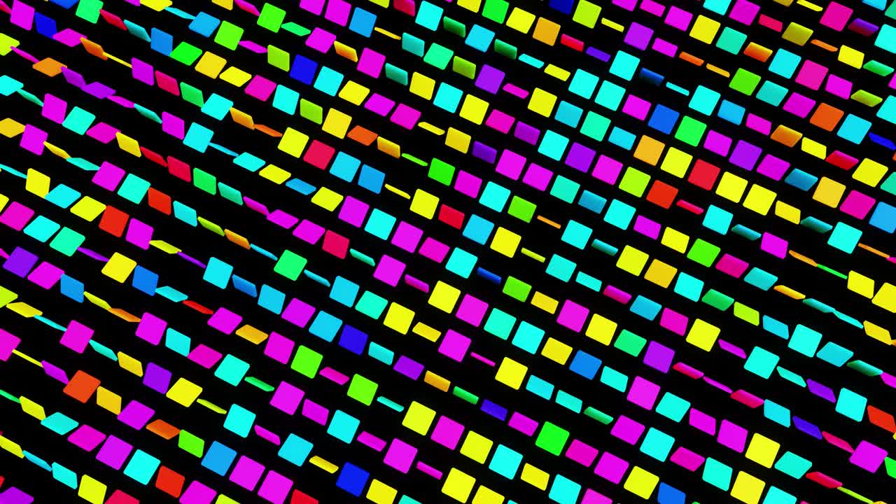 fondo geométrico simple con placas de colores en el plano parpadeando como luces de neón, bucle de animación suave en 4k. fondo colorido creativo. bucle vj.