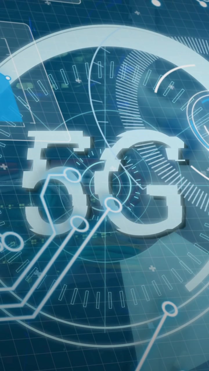 Animazione di interfaccia digitale su sfondo scuro